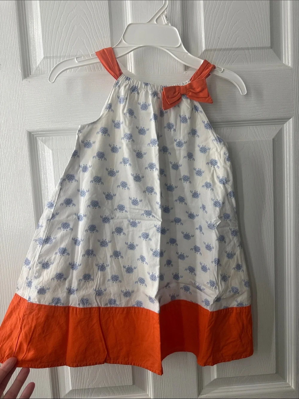 Gymboree Girls' White & Coral Sun Dresses with Blue Print